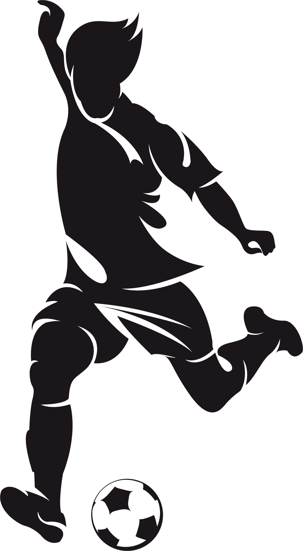 Dynamic Soccer Player Silhouette PNG Image