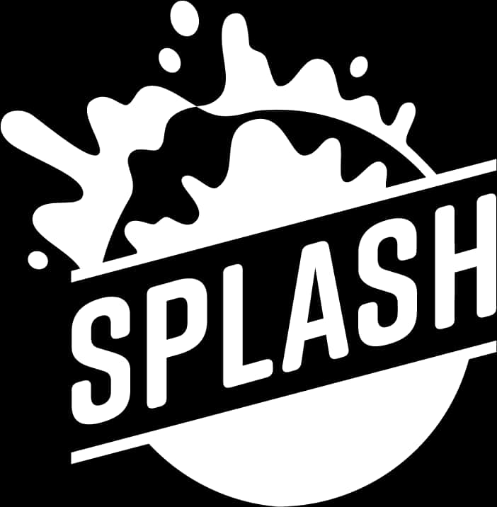 Dynamic Splash Logo Blackand White PNG Image