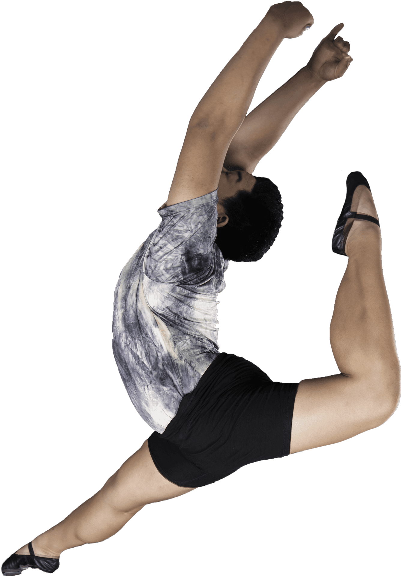 Dynamic Stretching Man Performing High Kick PNG Image