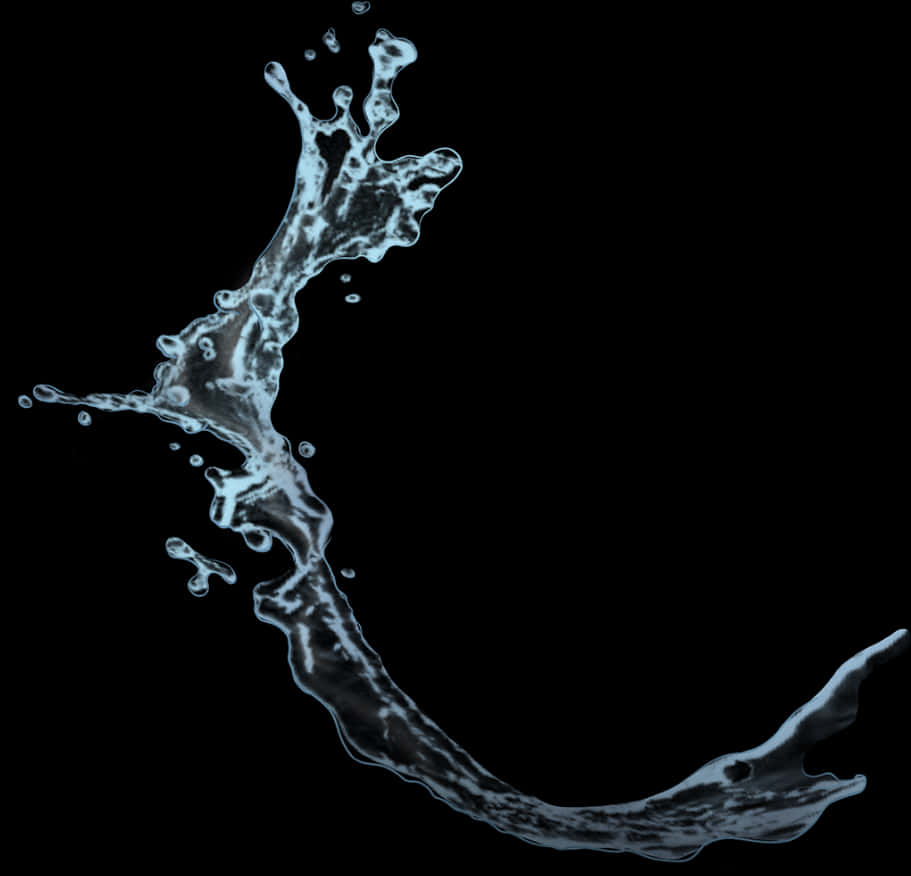 Dynamic Water Splash Against Black Background PNG Image