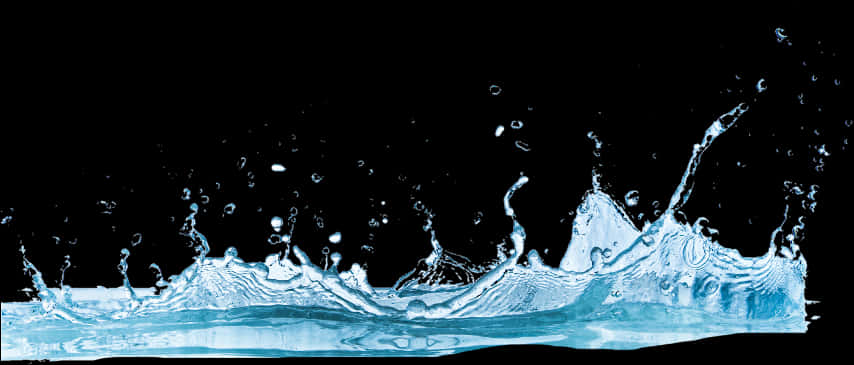 Dynamic Water Splash Black Background PNG Image