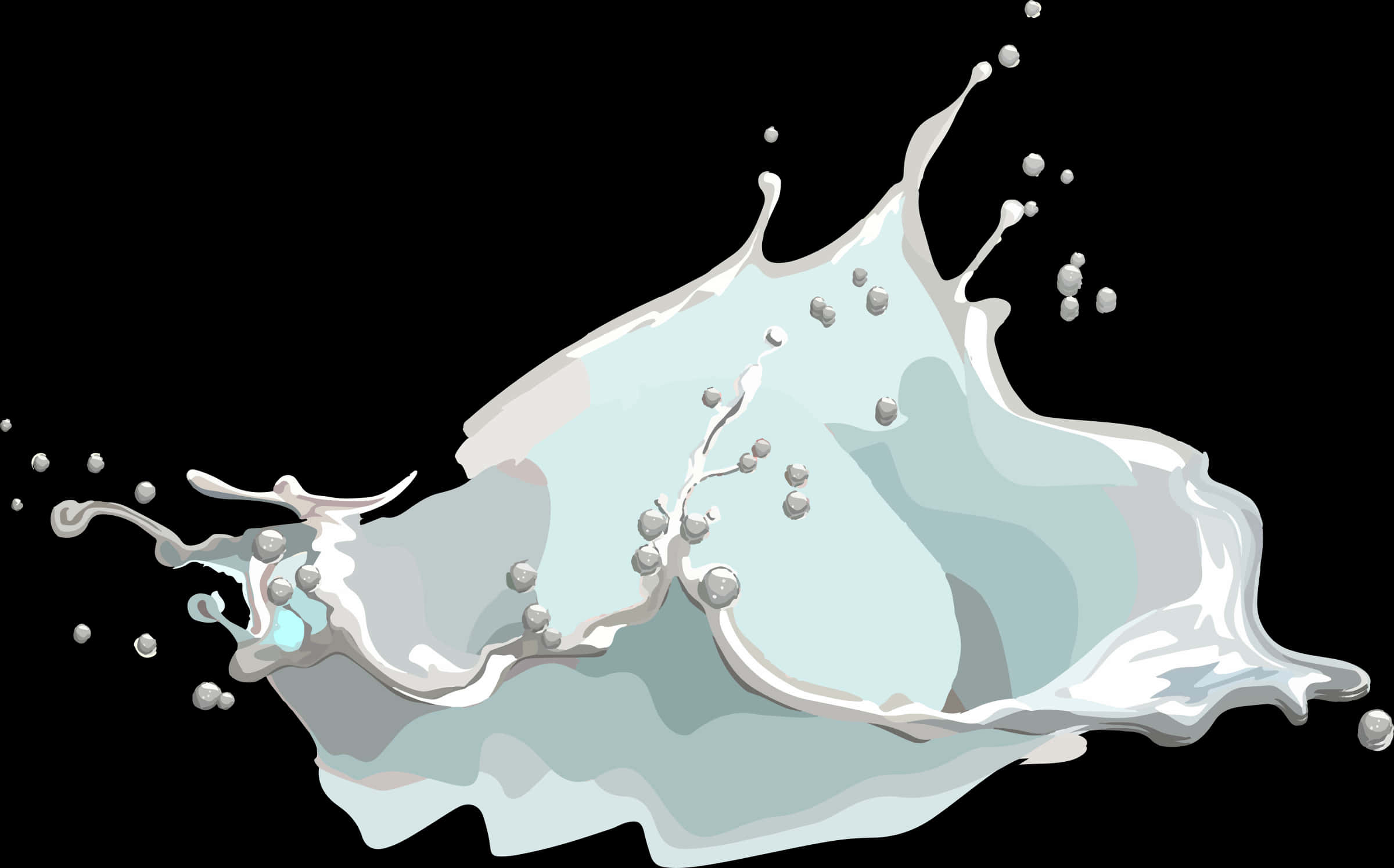 Dynamic Water Splash Illustration PNG Image