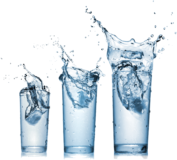 Dynamic Water Splashin Glasses PNG Image