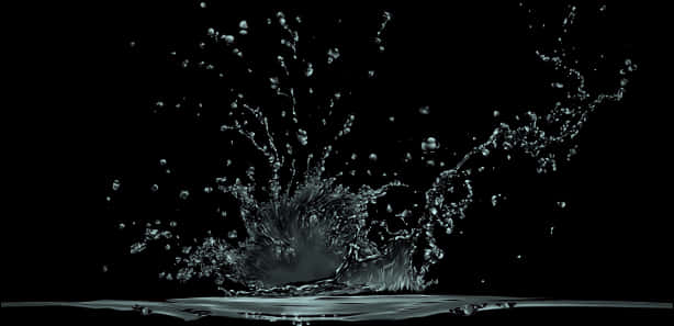 Dynamic Water Splashon Black Background.jpg PNG Image