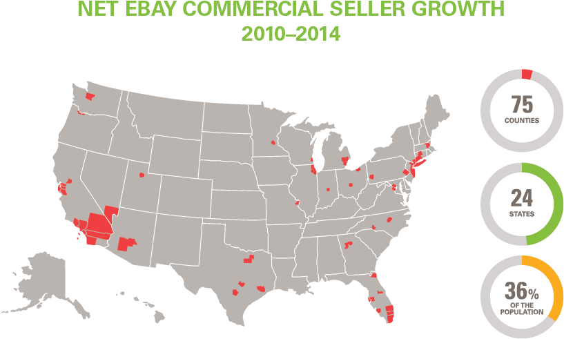 E Bay Commercial Seller Growth20102014 Map PNG Image