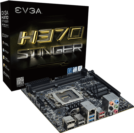 E V G A H370 Stinger Motherboard PNG Image