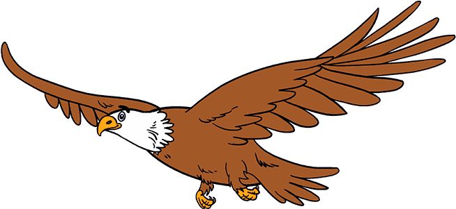 Eagle Cartoon In Flight PNG Image