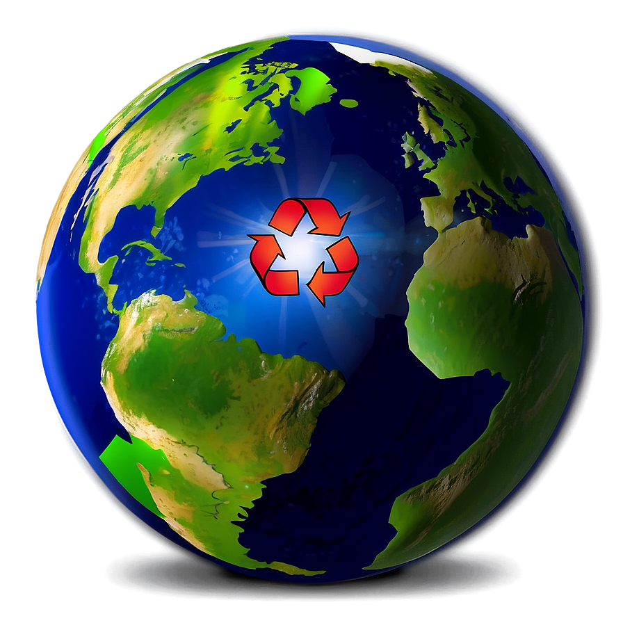 Earth And Recycle Combination Logo Png Tih PNG Image