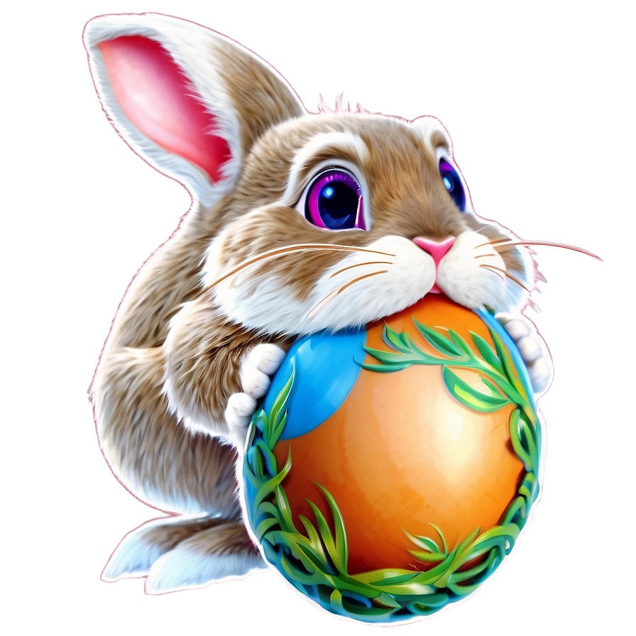 Easter Bunny And Eggs Png Qoc PNG Image