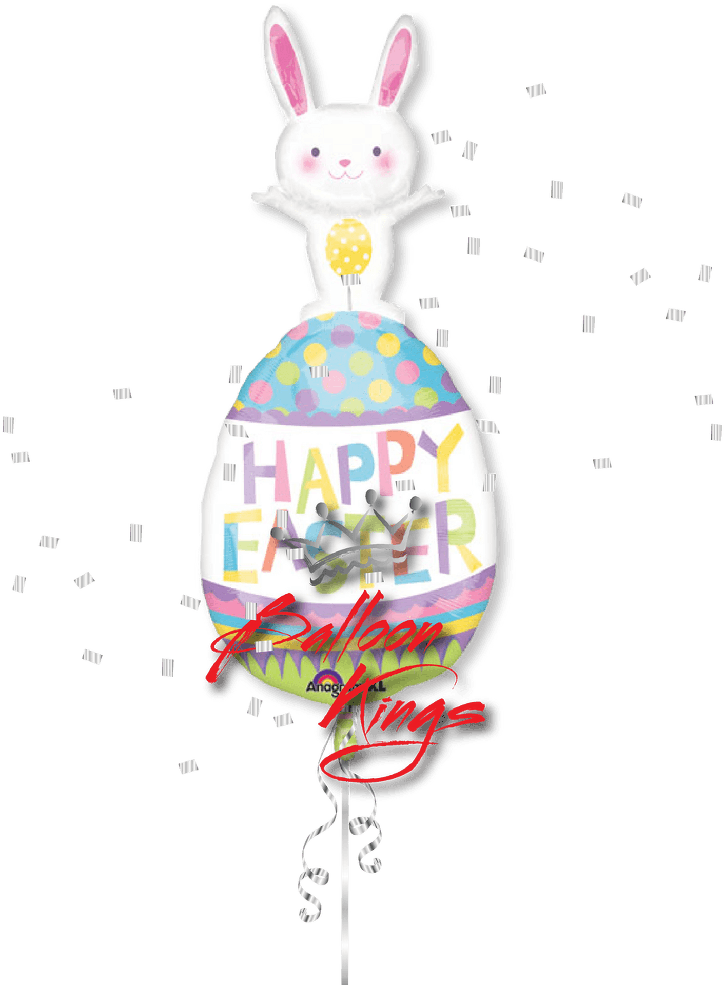 Easter Bunny Balloon Celebration PNG Image