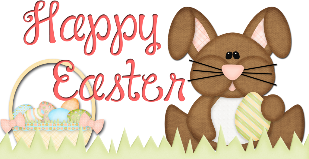 Easter Bunny Cartoonwith Eggs PNG Image