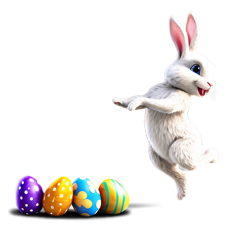 Easter Bunny Hopping Png Lox PNG Image