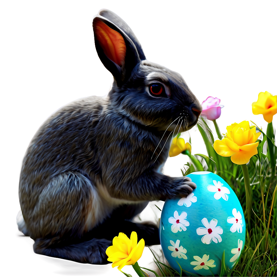 Easter Bunny In Garden Png 05232024 PNG Image