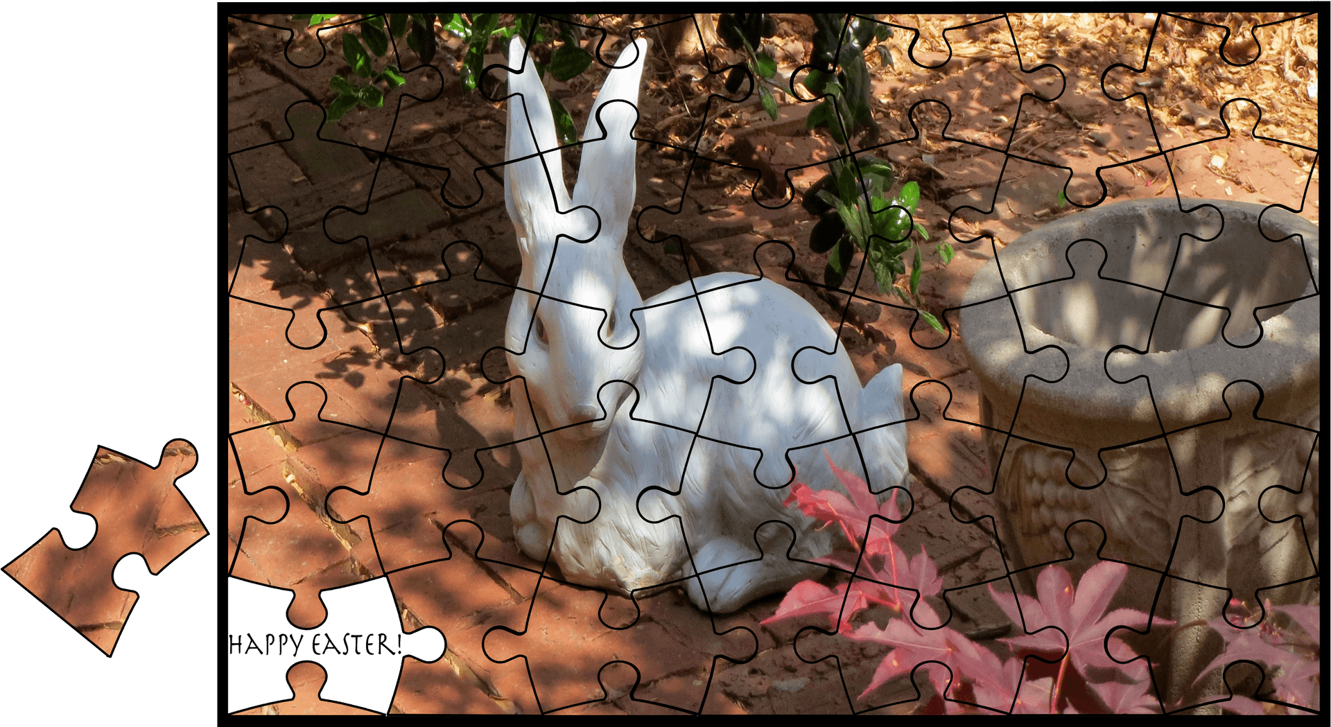 Easter Bunny Puzzle Unfinished PNG Image