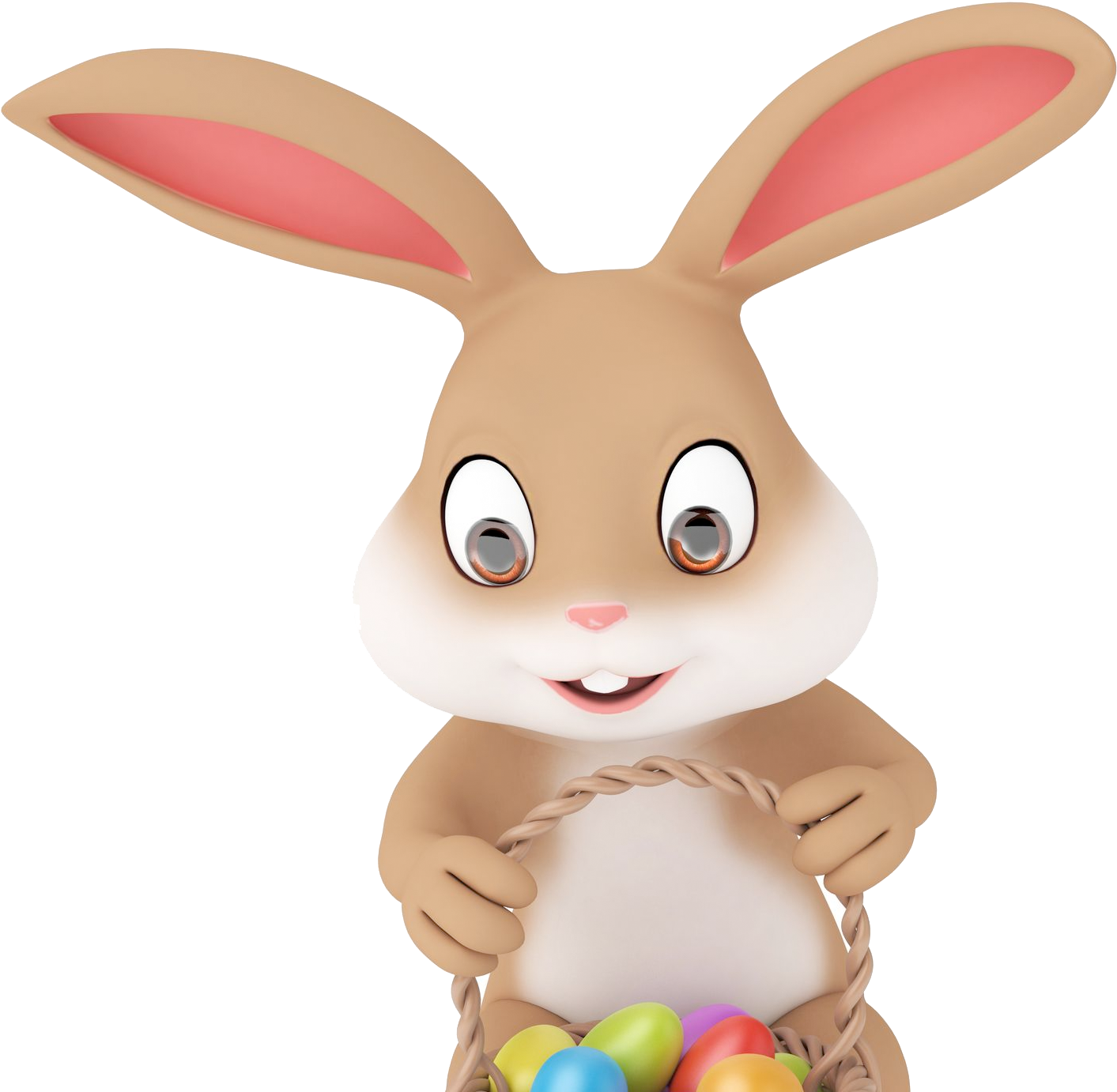 Easter Bunnywith Eggs PNG Image