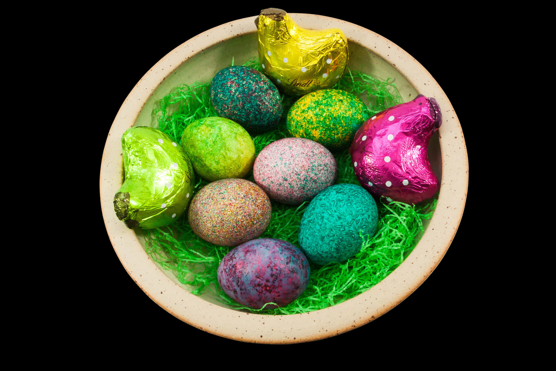 Easter Egg Basketwith Chocolate Bunnies PNG Image