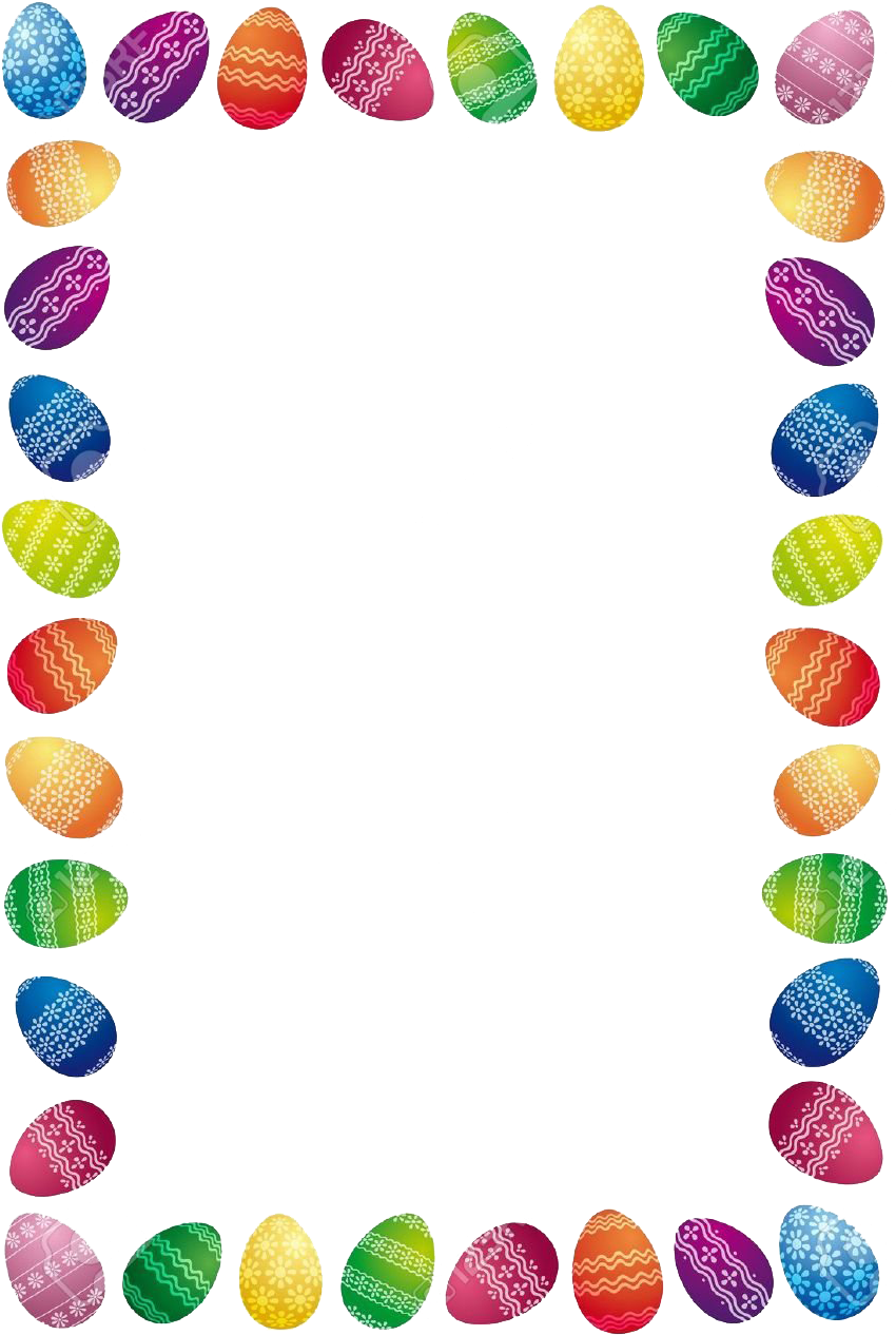 Easter Egg Border Clipart PNG Image