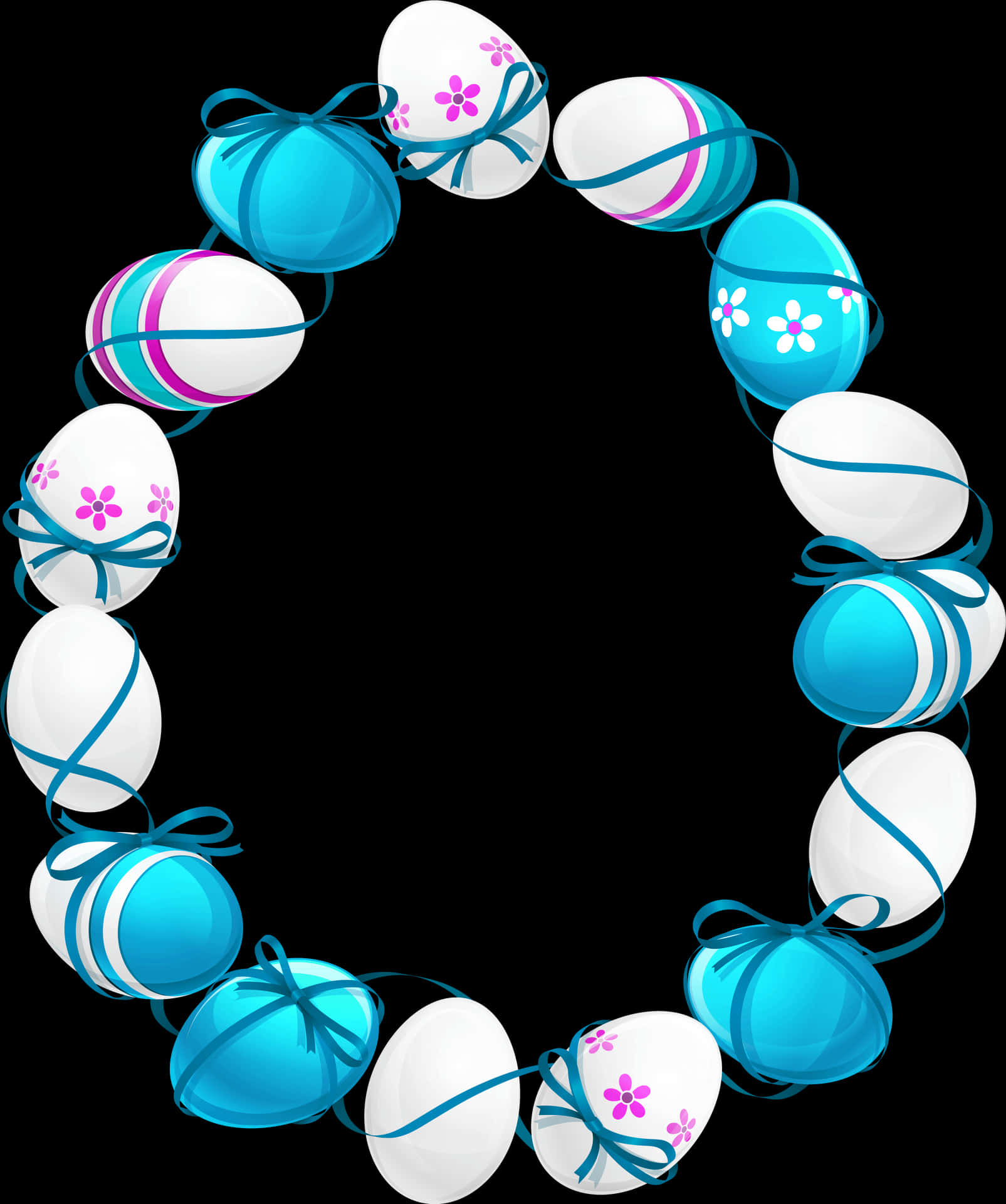 Easter Egg Frame Design PNG Image