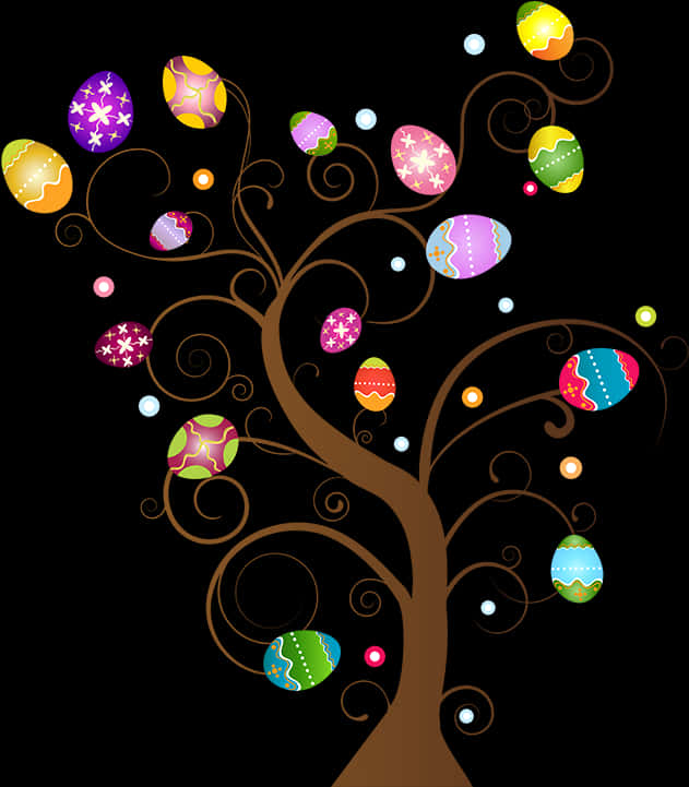 Easter Egg Tree Illustration PNG Image