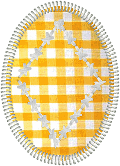 Easter Egg Yellow Gingham Pattern PNG Image