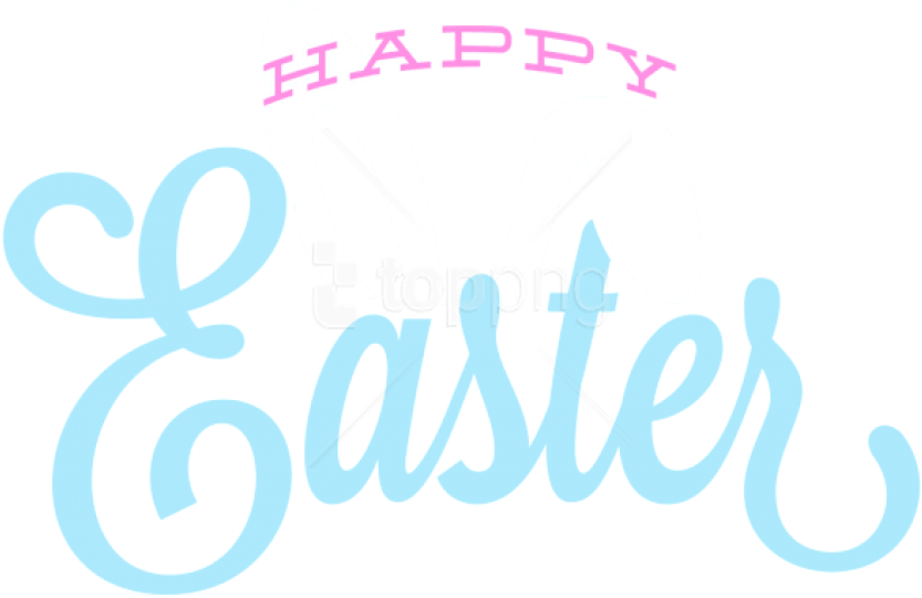 Easter Greeting Bunny Ears Graphic PNG Image