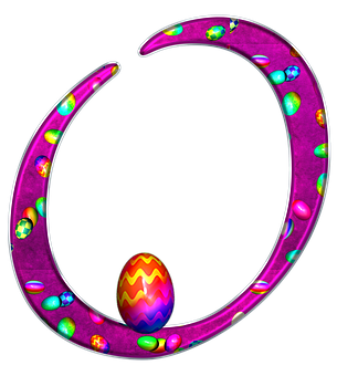 Easter Themed Letter C PNG Image