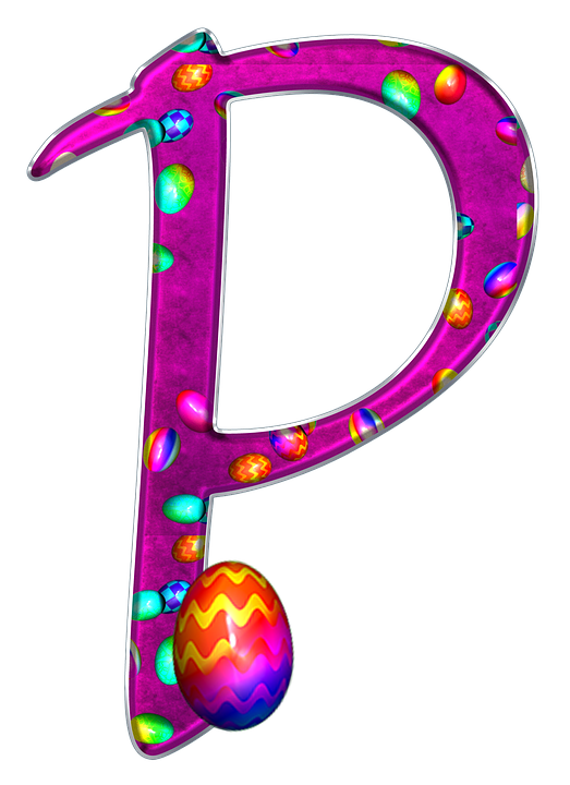 Easter Themed Letter P PNG Image