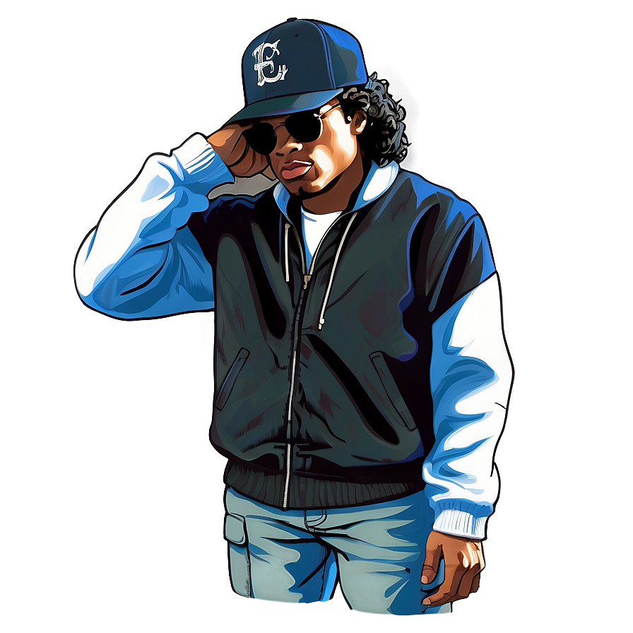 Eazy E Vintage Style Png 06252024 PNG Image