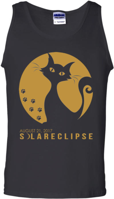 Eclipse Cat Tank Top Design PNG Image