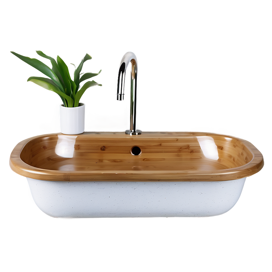 Eco-friendly Bamboo Sink Png 05242024 PNG Image