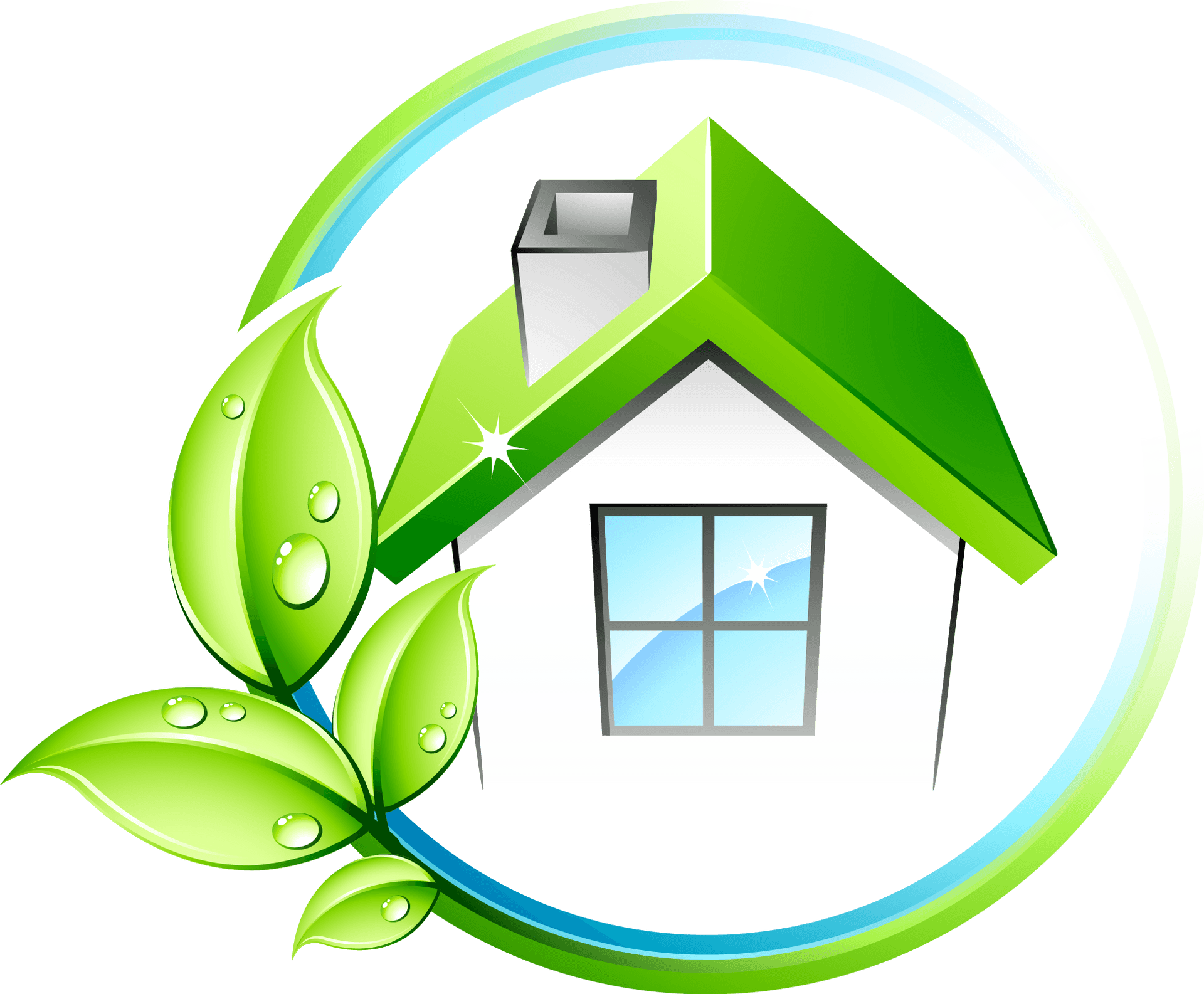 Eco Friendly House Cleaning Logo PNG Image