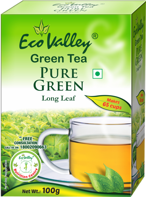 Eco Valley Pure Green Tea Box PNG Image