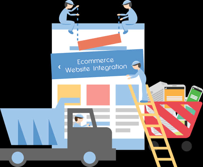 Ecommerce Website Integration Concept PNG Image