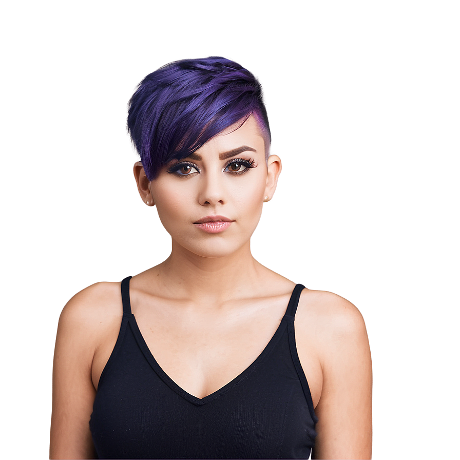 Edgy Purple Hair With Undercut Png 33 PNG Image