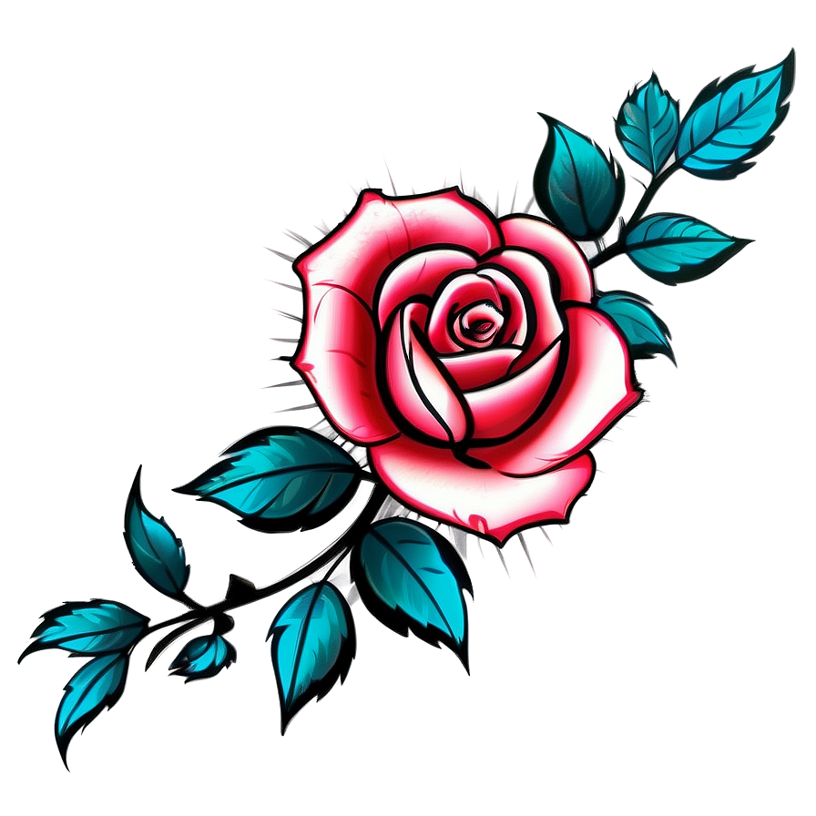 Edgy Rose Tattoo Graphic Png 05252024 PNG Image