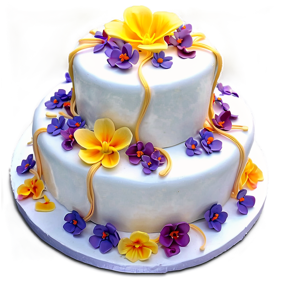 Edible Flower Wedding Cake Png Kxn63 PNG Image