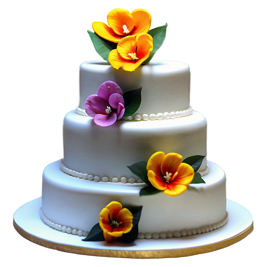 Edible Flower Wedding Cake Png Mix7 PNG Image