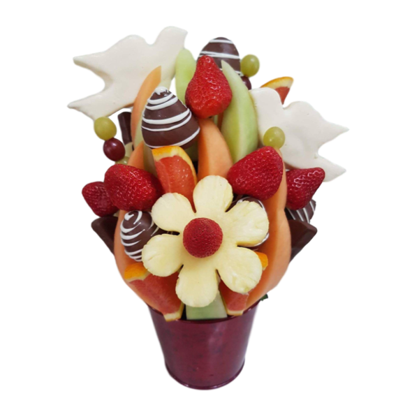 Edible Fruit Bouquetwith Chocolate Strawberries PNG Image