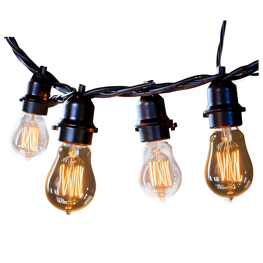 Edison Bulb String Light Png Xie87 PNG Image