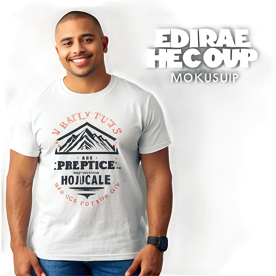 Editable White T-shirt Mockup Png Dop PNG Image