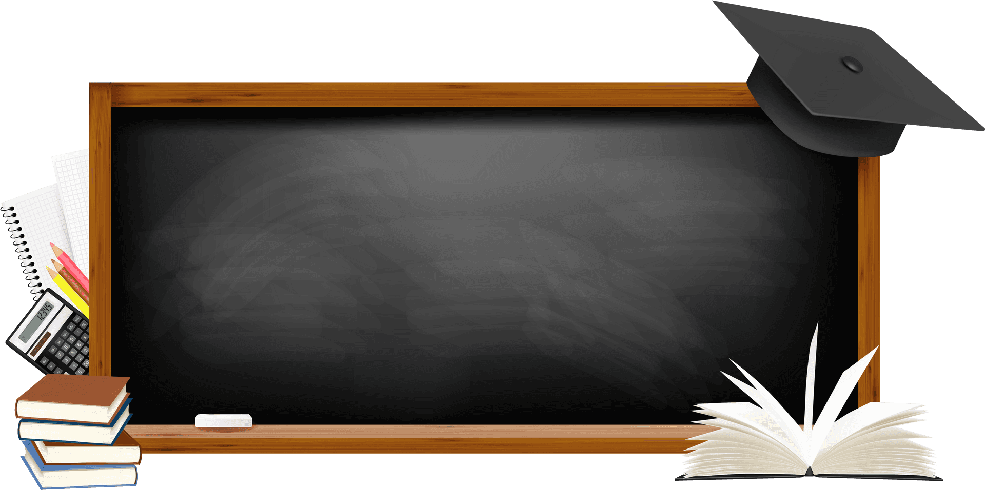 Educational Blackboardand Accessories PNG Image