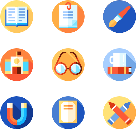 Educational Icons Set PNG Image