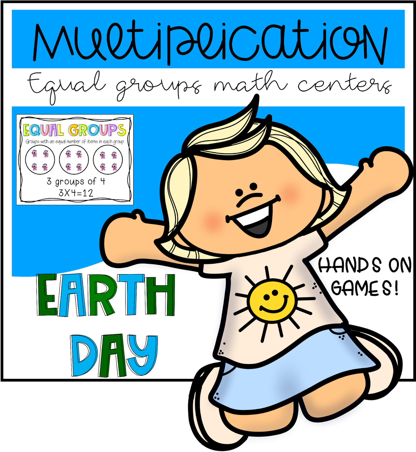 Educational Multiplication Earth Day Poster PNG Image