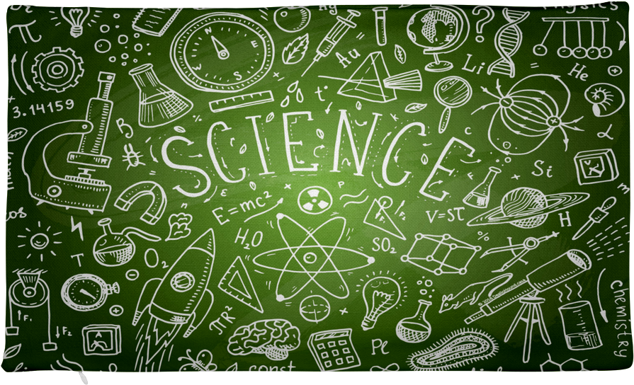 Educational Science Chalkboard Illustration PNG Image