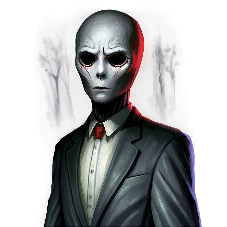 Eerie Slender Man Portrait Png Tbm41 PNG Image