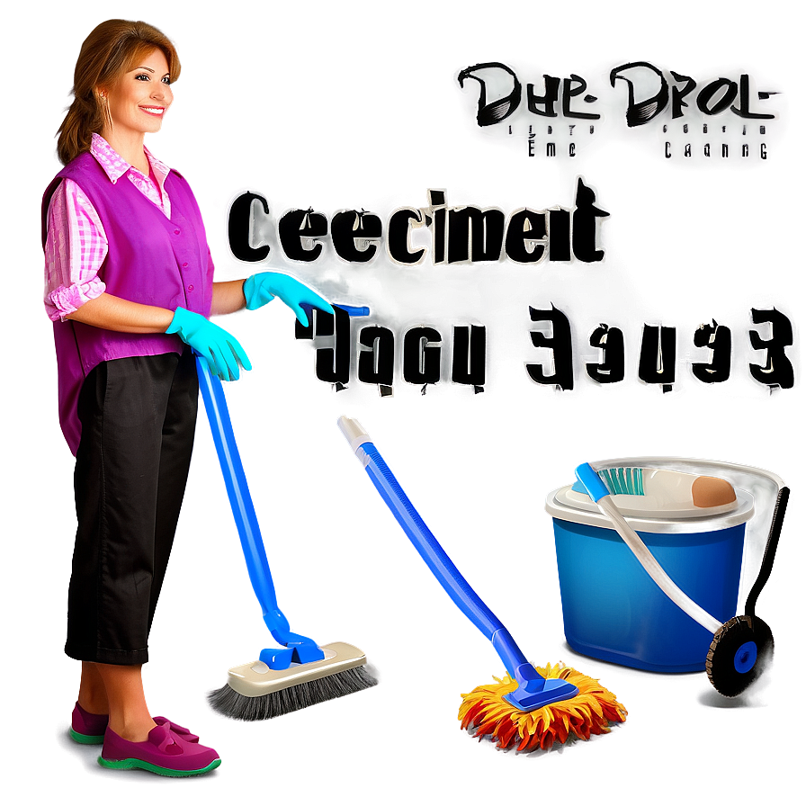 Efficient Cleaning Lady Png 06292024 PNG Image