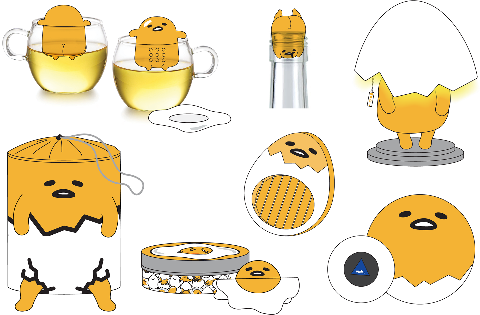 Egg Character Variations Illustration PNG Image