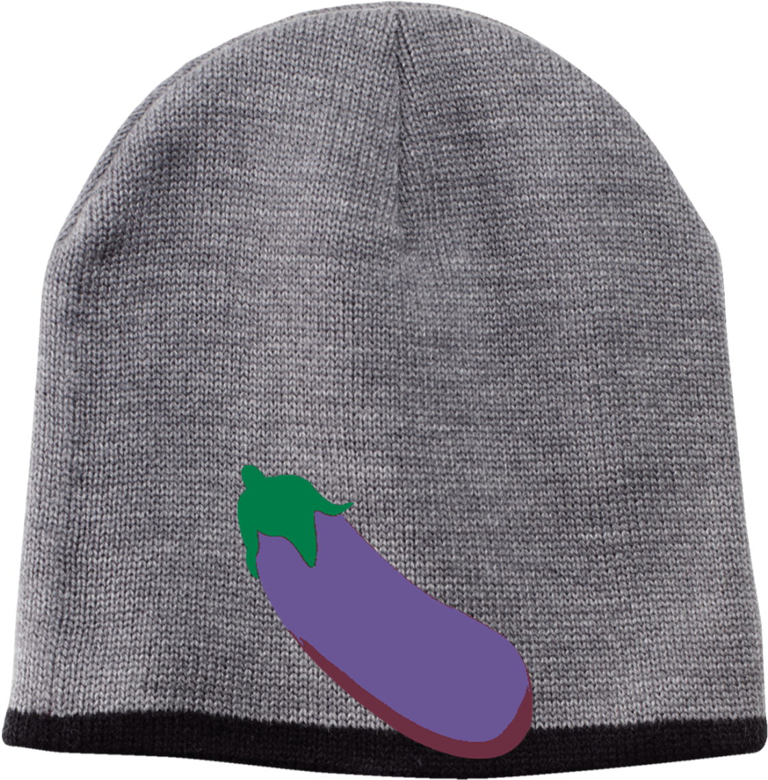 Eggplant Embellished Beanie Hat PNG Image