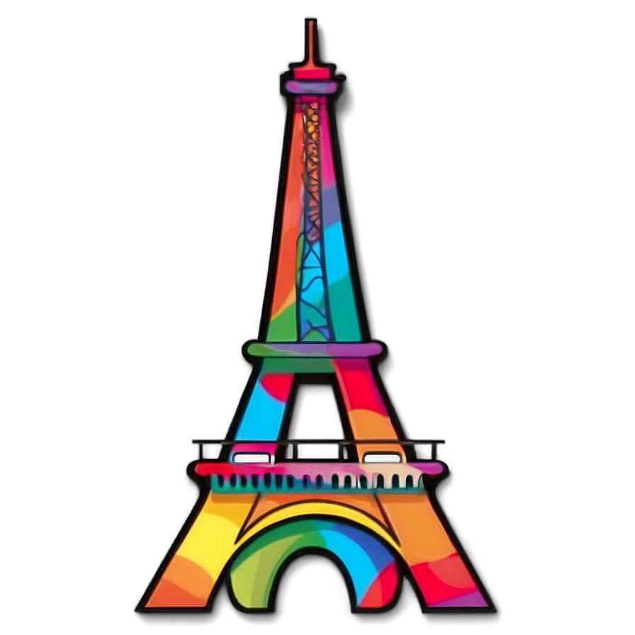 Eiffel Tower Colorful Artwork Png 05212024 PNG Image