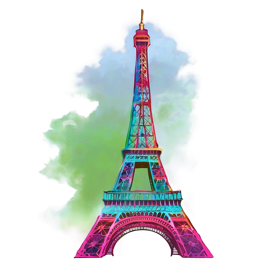 Eiffel Tower Colorful Artwork Png 82 PNG Image